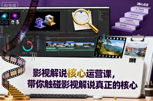 影视解说核心运营课，带你触碰影视解说真正的核心-乐码云集