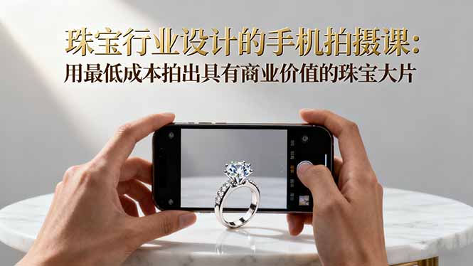 珠宝行业设计的手机拍摄课：用最低成本拍出具有商业价值的珠宝大片！-乐码云集