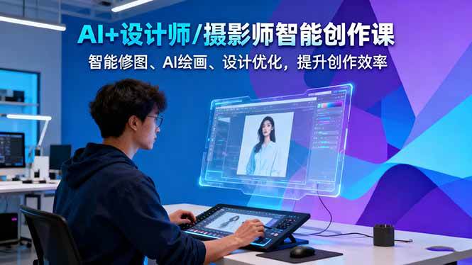 AI+设计师/摄影师智能创作课：智能修图、AI绘画、设计优化，提升创作效率-乐码云集