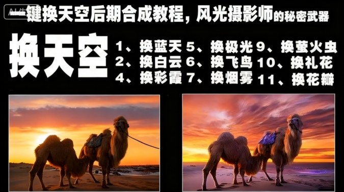 一键换天空后期合成教程，风光摄影师的秘密武器-乐码云集