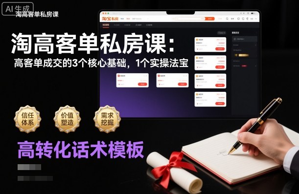 淘高客单私房课：高客单成交的3个核心基础，1个实操法宝-乐码云集