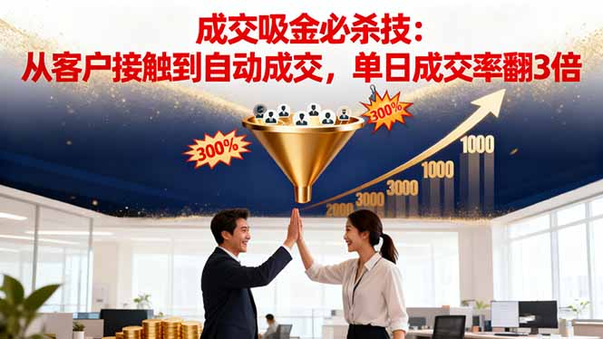 吸金成交营销必杀技：从客户接触到自动成交，单日成交率翻3倍-乐码云集