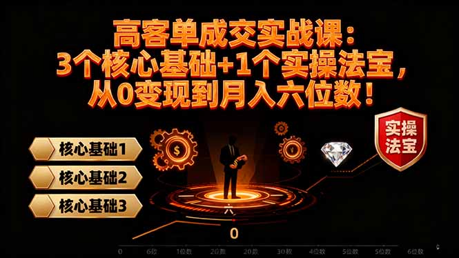 高 客单成交实战课：3个核心基础+1个实操法宝，从0变现到月入六位数！-乐码云集