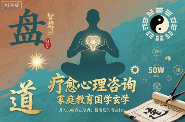 疗愈心理咨询，家庭教育国学玄学，月入50个商业复盘，最底层的商业打法-乐码云集