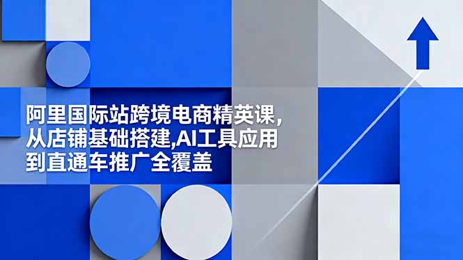阿里国际站跨境电商精英课，从店铺基础搭建,AI工具应用到直通车推广全覆盖-乐码云集