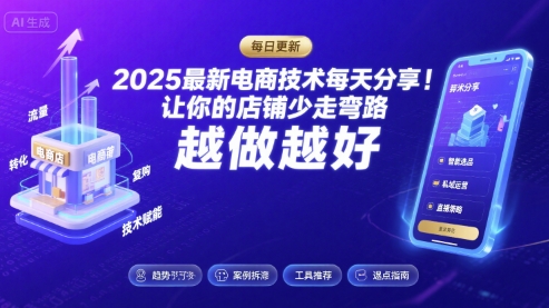 2025最新电商技术每天分享，让你的店铺少走弯路，越做越好(更新11月)-乐码云集