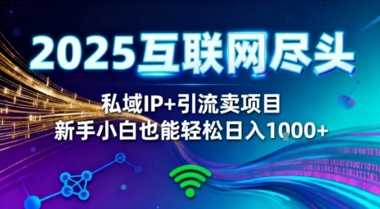 2025网创尽头王炸项目！私域IP+精准引流，新手小白在家躺賺日入1k，零经验也能上手【揭秘】-乐码云集