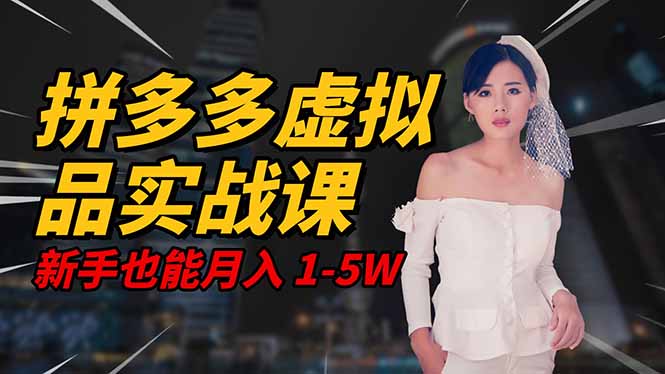 2025 拼多多虚拟品系统实战课，轻资产项目，可矩阵开工作室，新手也能…-乐码云集
