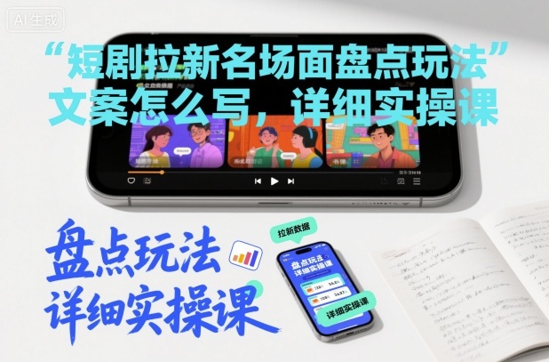 短剧拉新名场面盘点玩法文案怎么写，详细实操课-乐码云集