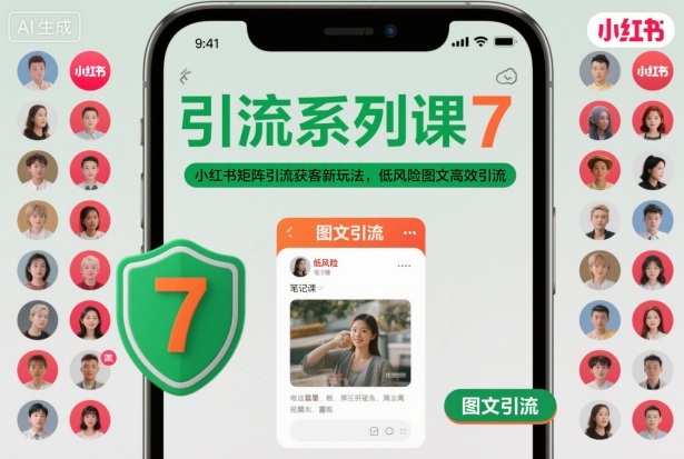 引流系列课7，小红书矩阵引流获客新玩法，低风险图文高效引流-乐码云集