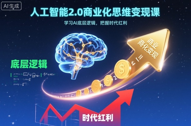 人工智能2.0商业化思维变现课，学习AI底层逻辑，把握时代红利-乐码云集
