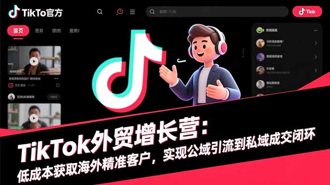 TikTok外贸增长营：低成本获取海外精准客户，实现公域引流到私域成交闭环-乐码云集