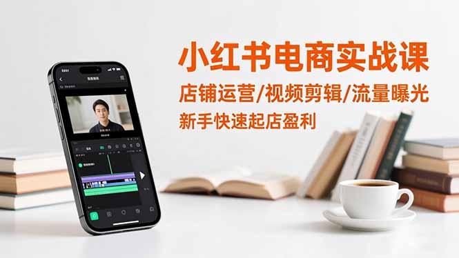 小红书电商实战课：店铺运营/视频剪辑/流量曝光，新手快速起店盈利-乐码云集