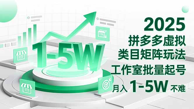 2025 拼多多虚拟类目矩阵玩法，工作室批量起号，月入 1-5W 不难-乐码云集