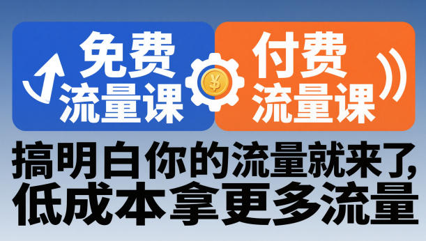 拼多多免费流量课+付费流量课，搞明白你的流量就来了，低成本拿更多流量-乐码云集