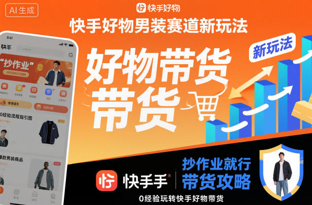 快手好物男装赛道新玩法，抄作业就行，0经验玩转快手好物带货-乐码云集