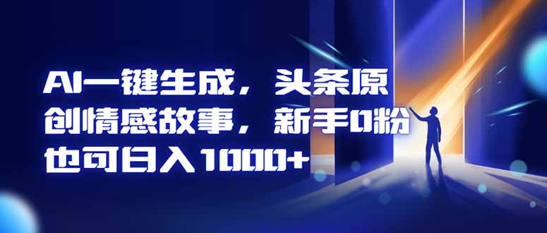 AI一键生成，头条原创情感故事，新手0粉也可日入1000+-乐码云集
