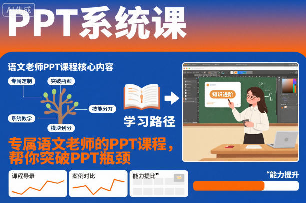 PPT系统课，专属语文老师的PPT课程，帮你突破PPT瓶颈-乐码云集