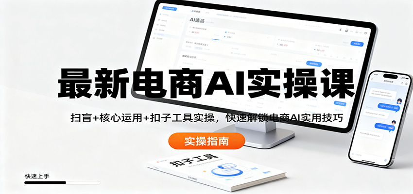 最新电商AI实操课：扫盲+核心运用+扣子工具实操，快速解锁电商AI实用技巧-乐码云集