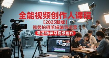 全能视频创作人课程【2025新版】视频拍摄剪辑编导运营，零基础学习视频创作(更新)-乐码云集