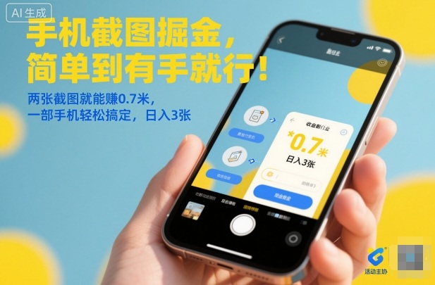 手机截图掘金，简单到有手就行！两张截图就能賺0.7米，一部手机轻松搞定，日入3张【揭秘】-乐码云集