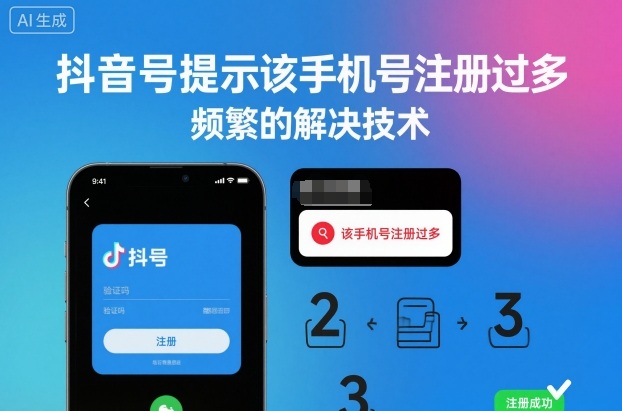 抖音号提示该手机号注册过多，频繁的解决技术-乐码云集