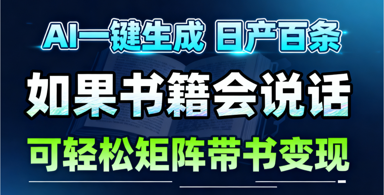 AI书籍会说话，轻松带书变现，月入3W+-乐码云集
