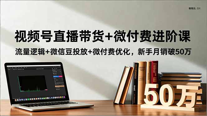 视频号直播带货+微付费进阶课：流量逻辑+微信豆投放+微付费优化，新手月销破50万-乐码云集
