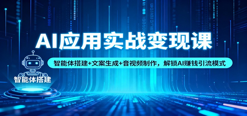 AI应用实战变现课：智能体搭建+文案生成+音视频制作，解锁AI赚钱引流模式-乐码云集