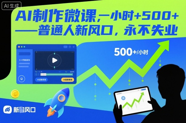 AI制作微课，一小时5张+，普通人新风口，永不失业-乐码云集