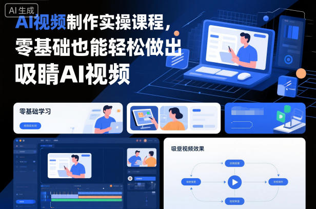 AI视频制作实操课程，零基础也能轻松做出吸睛AI视频-乐码云集