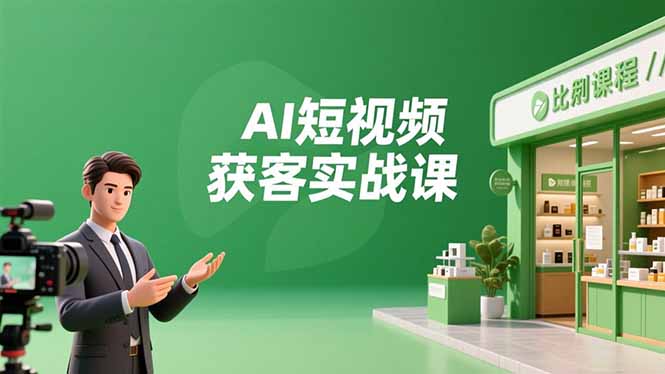 AI短视频获客实战课，数字人创作、实体行业应用、精准引流，30天获取客源月入6万+-乐码云集