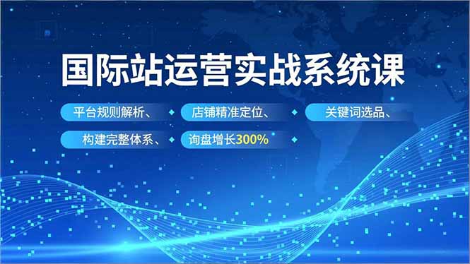 国际站运营实战系统课，平台规则解析、店铺精准定位、关键词选品，构建完整体系询盘增长300%-乐码云集