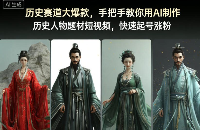 历史赛道大爆款，手把手教你用AI制作历史人物题材短视频，快速起号涨粉-乐码云集