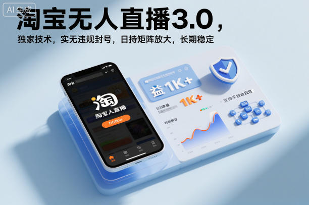 淘宝无人直播3.0，独家技术，实无违规封号，日收益1k+，支持矩阵放大，长期稳定【揭秘】-乐码云集