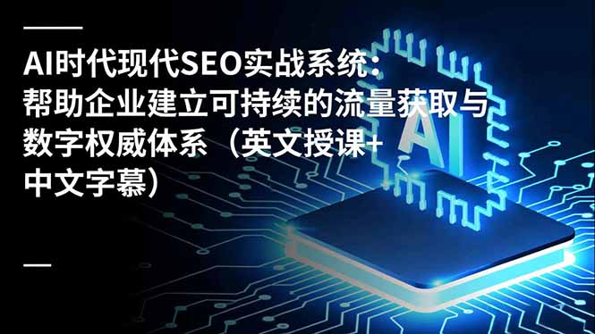 AI时代现代SEO实战系统：帮助企业建立可持续的流量获取与数字权威体系(英文授课+中文字幕-乐码云集