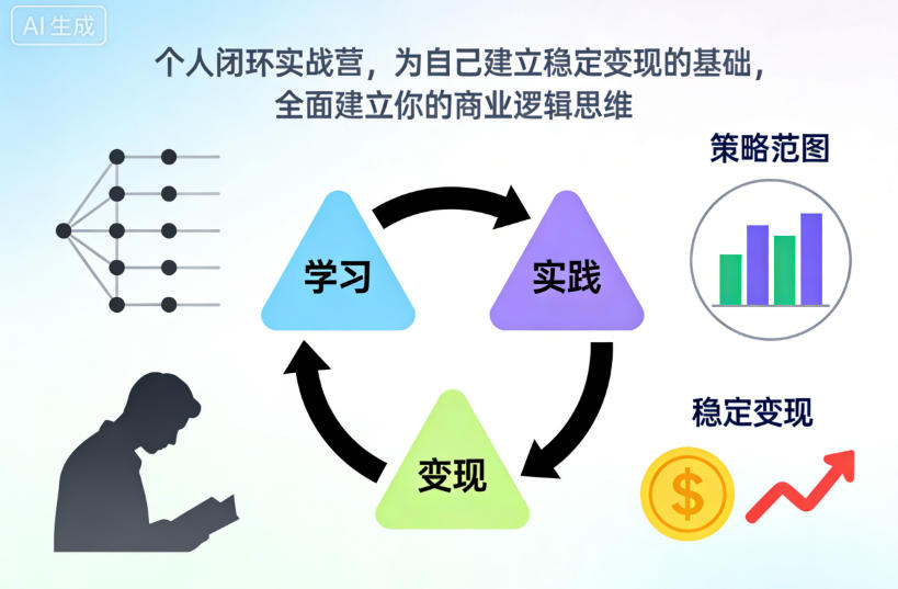 个人闭环实战营，为自己建立稳定变现的基础，全面建立你的商业逻辑思维-乐码云集