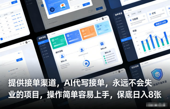 提供接单渠道，AI代写接单，永远不会失业的项目，操作简单容易上手，保底日入8张【揭秘】-乐码云集