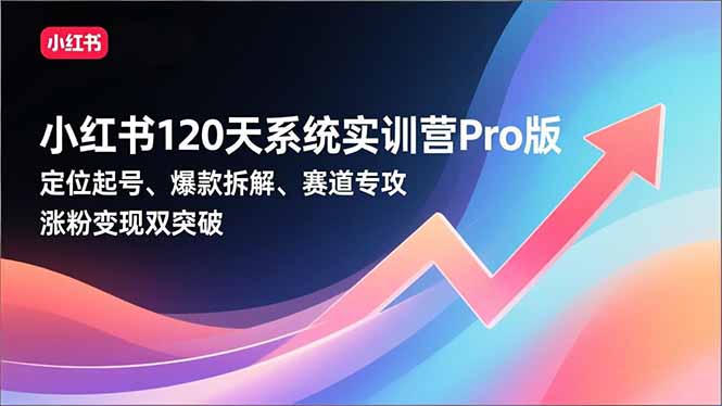 小红书120天系统实训营Pro版，定位起号、爆款拆解、赛道专攻，实现涨粉变现双突破-乐码云集