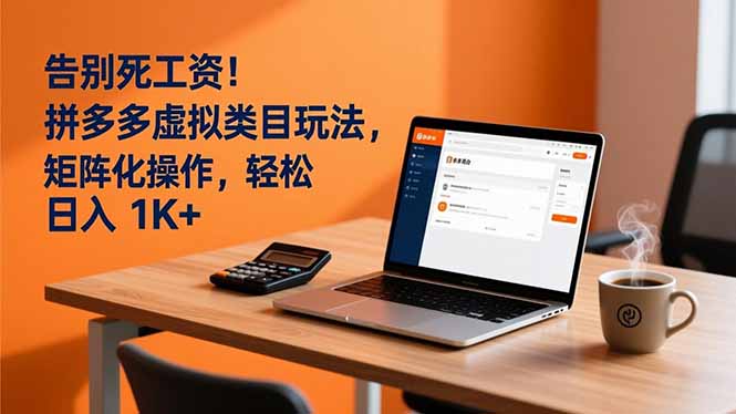 告别死工资！拼多多虚拟类目玩法，矩阵化操作，轻松日入 1K+-乐码云集