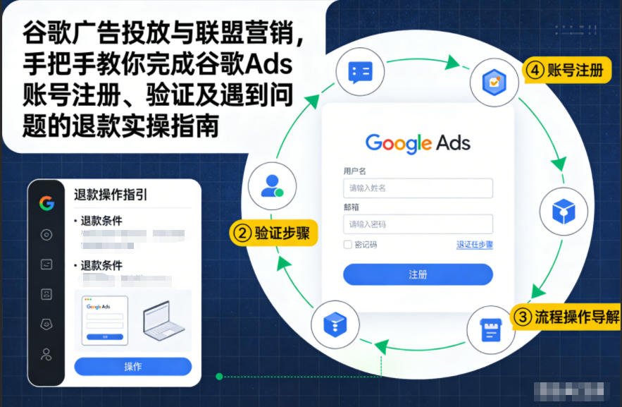 谷歌广告投放与联盟营销，手把手教你完成谷歌Ads账号注册、验证及遇到问题的退款实操指南-乐码云集