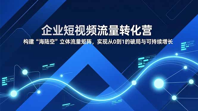 企业短视频流量转化营，构建“海陆空”立体流量矩阵，实现从0到1的破局与可持续增长-乐码云集