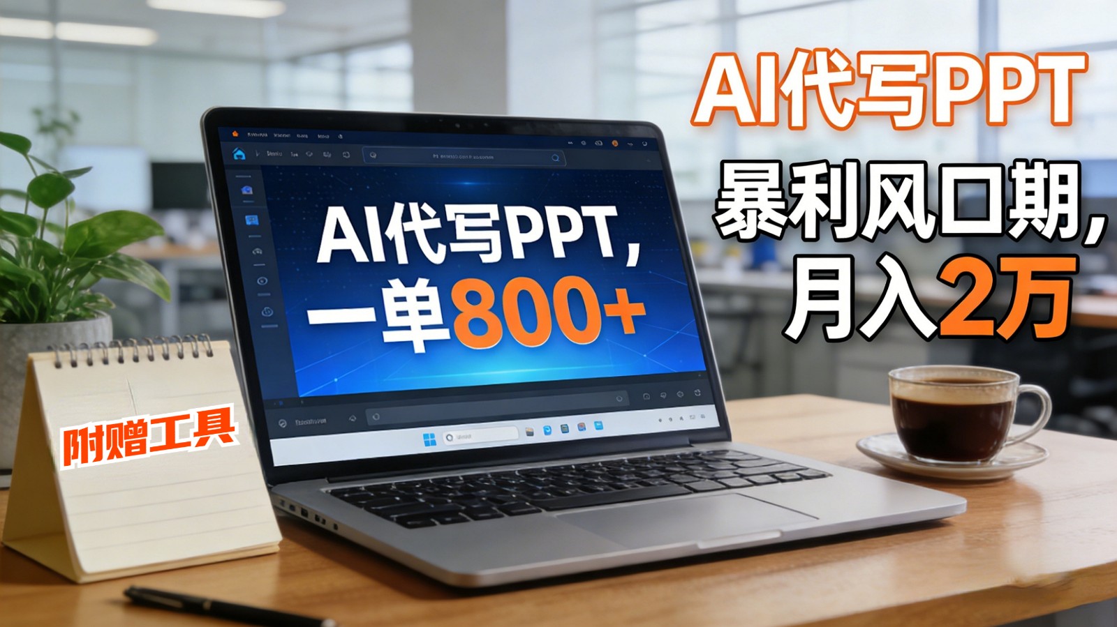 AI 代写做 PPT！一单狂赚 800+，风口期月入 2 万(工具 + 提示词直接送)-乐码云集