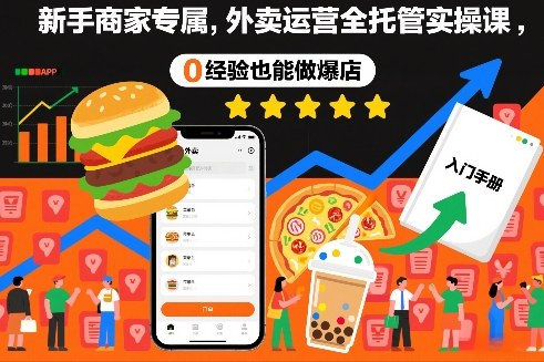 新手商家专属，外卖运营全托管实操课，0经验也能做爆店-乐码云集