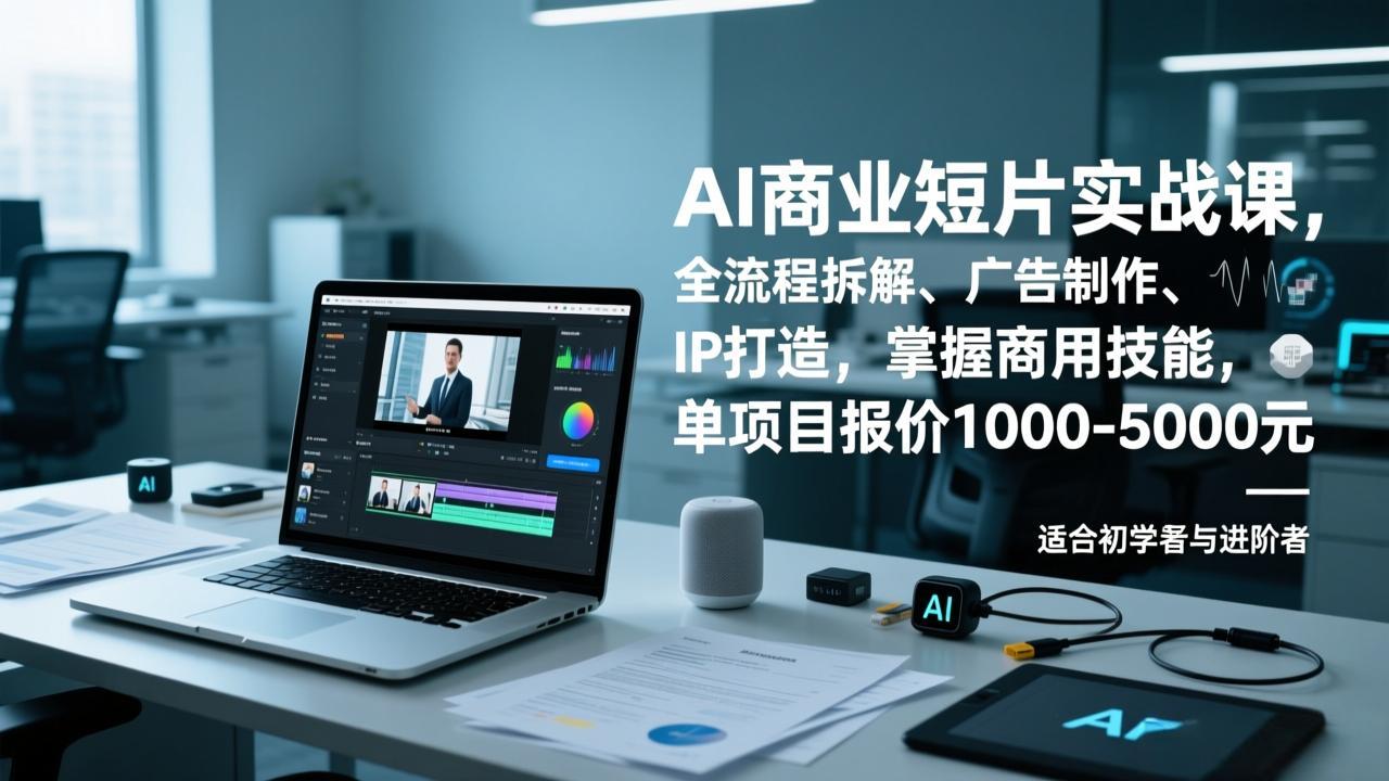 AI商业短片实战课，全流程拆解、广告制作、IP打造，掌握商用技能，单项目报价1000-5000元-乐码云集