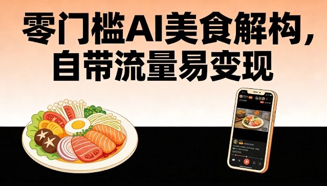 零门槛AI美食解构，自带流量易变现-乐码云集