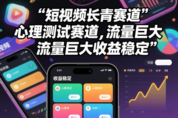 短视频长青赛道，心里测试赛道，流量巨大，收益稳定-乐码云集