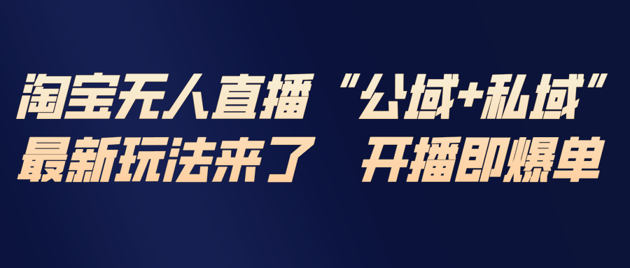 淘宝无人直播最新玩法，包含私域和公域两种玩法-乐码云集