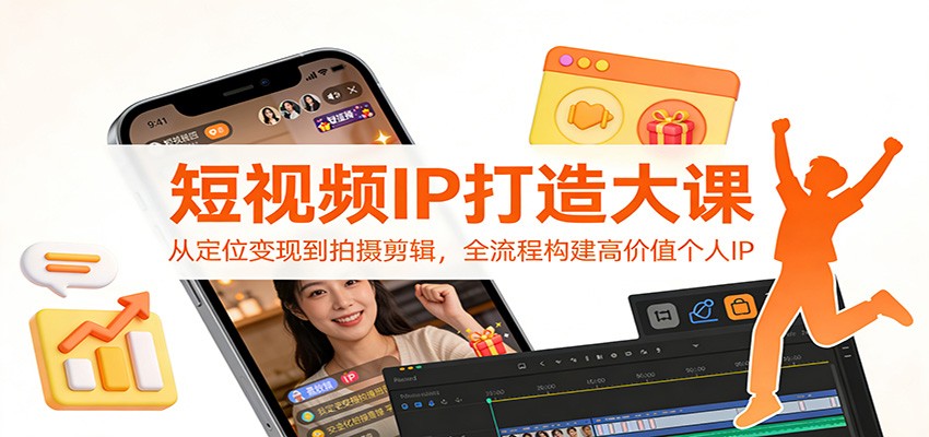 短视频IP打造大课：从定位变现到拍摄剪辑，全流程构建高价值个人IP-乐码云集