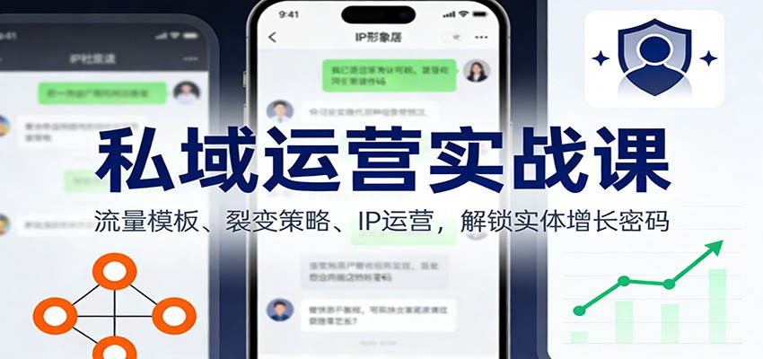私域运营实战课：流量模板、裂变策略、 IP运营，解锁实体增长密码-乐码云集